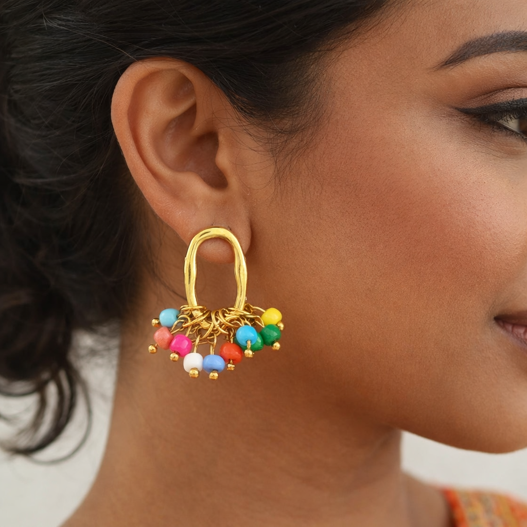 Colors Of Life 18K Gold Plated 304 Stainless Steel Earring