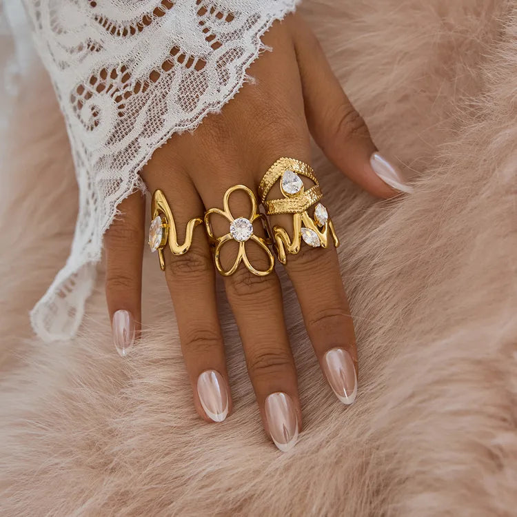 Legendary Zirconia 18K Gold Plated 304 Stainless Steel
