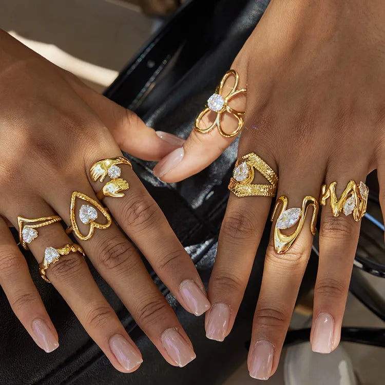Legendary Zirconia 18K Gold Plated 304 Stainless Steel