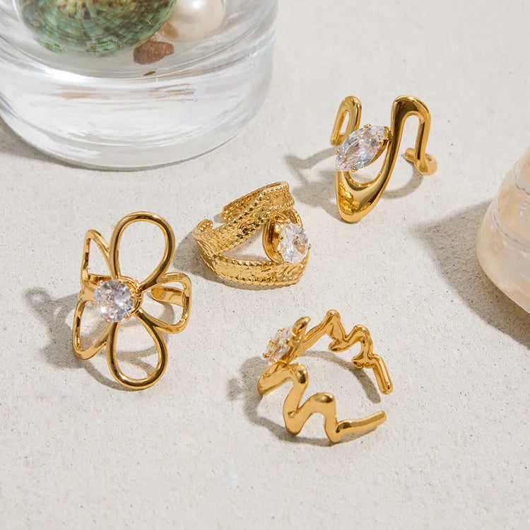 Legendary Zirconia 18K Gold Plated 304 Stainless Steel