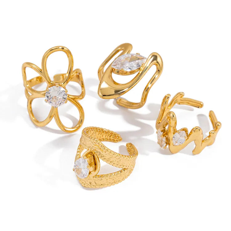 Legendary Zirconia 18K Gold Plated 304 Stainless Steel