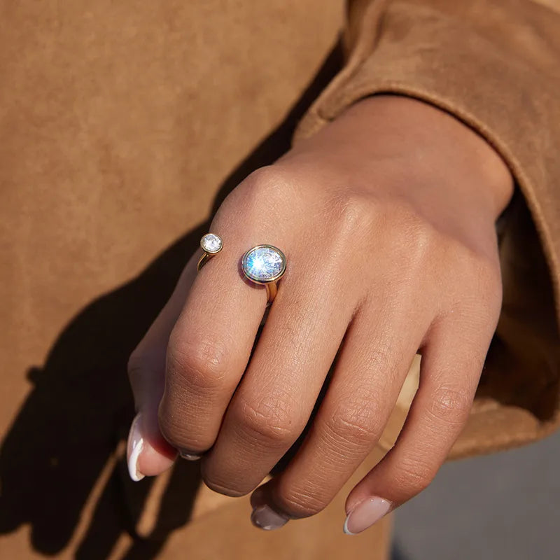 Great Zirconia 18K Gold Plated 304 Stainless Steel Ring