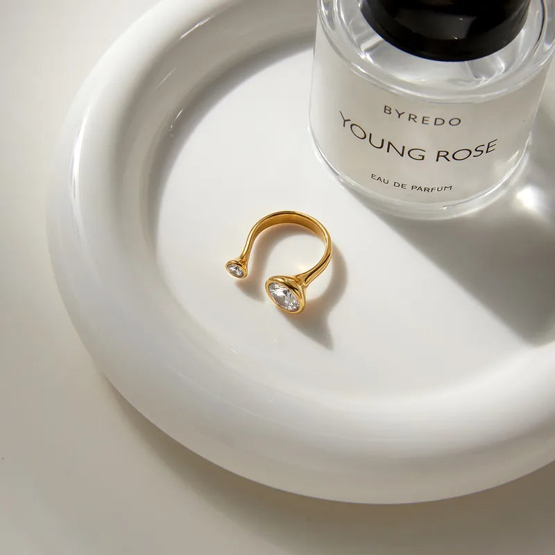 Great Zirconia 18K Gold Plated 304 Stainless Steel Ring