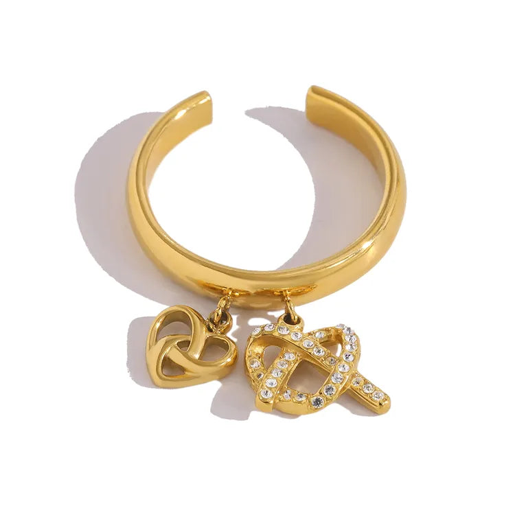 Charming Adjustable 18K Gold Plated 304 Stainless Steel Ring