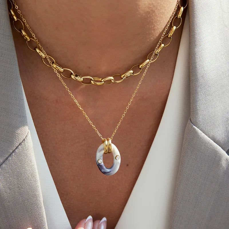 Who’s Who 18K Gold Plated 304 Stainless Steel Necklace
