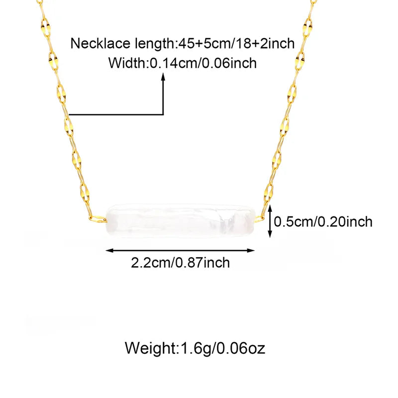Freshwater Pearl 18K Gold Plated 304 Stainless Steel Cable Necklace