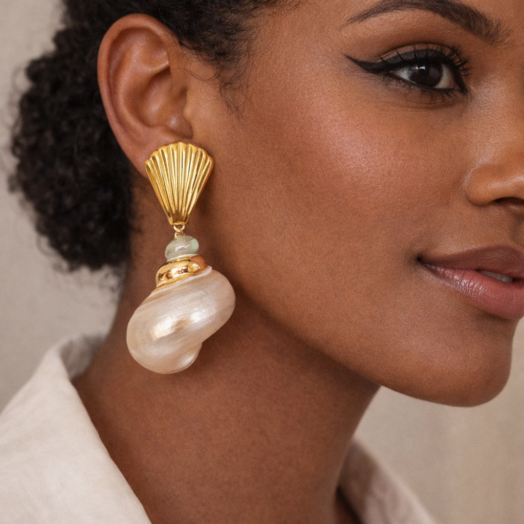She Sell Sea Shells 18K Gold Plated 304 Stainless Steel Earring