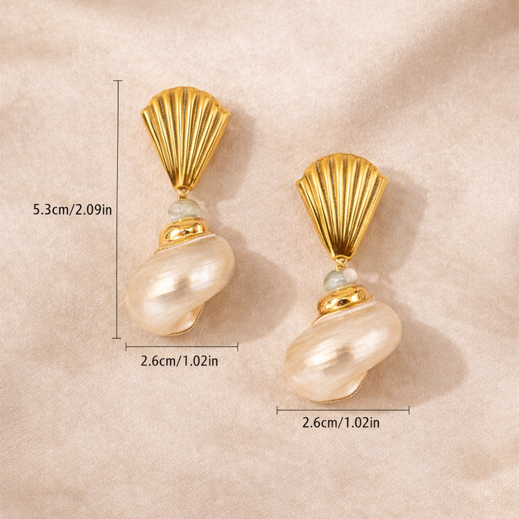 She Sell Sea Shells 18K Gold Plated 304 Stainless Steel Earring