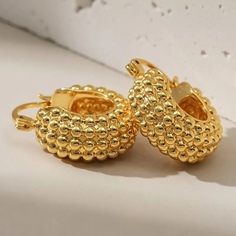 Classic Style Solid Color Stainless Steel Plating Gold Plated Earrings