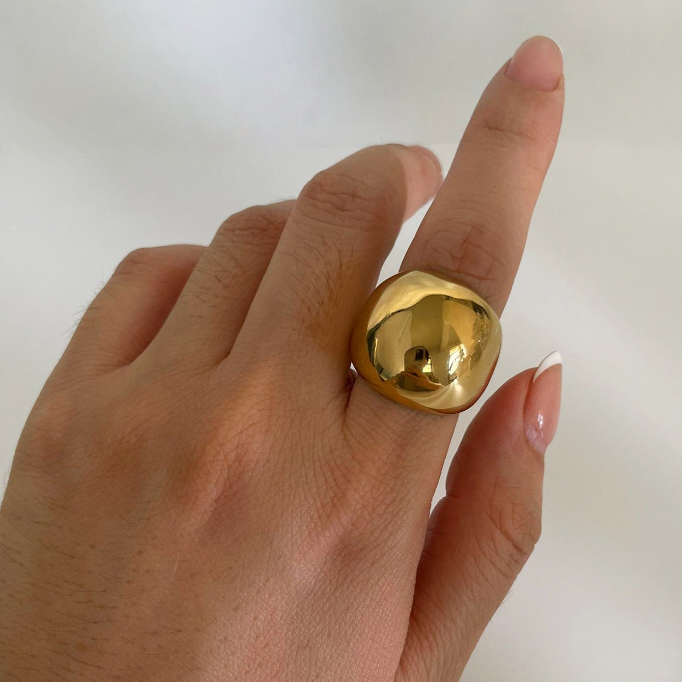 Simple Style Streetwear Geometric 316L Stainless Steel 18K Gold Plated Ring