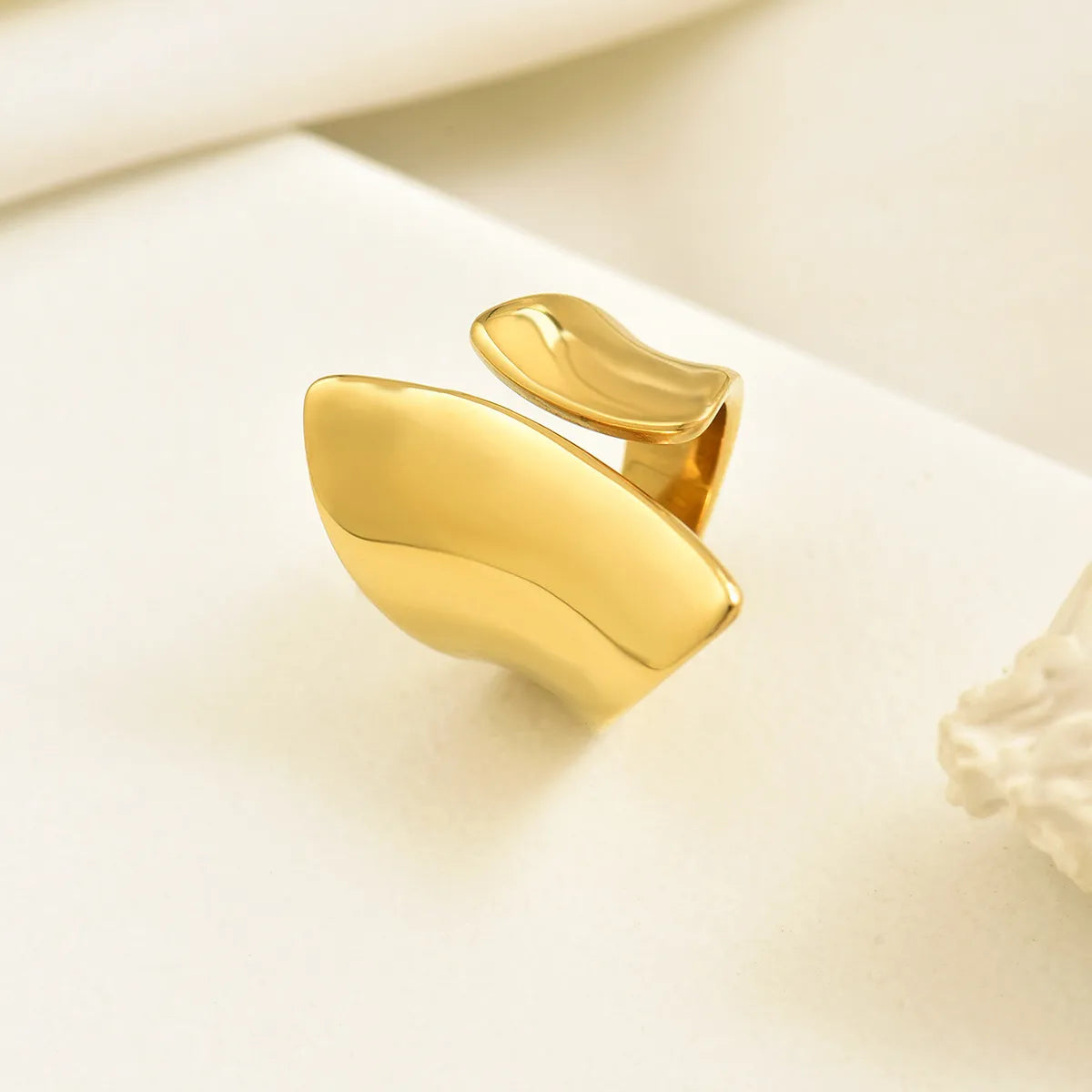 IG Style Simple Style Commute Geometric 304 Stainless Steel 14K Gold Plated Polishing Open Ring