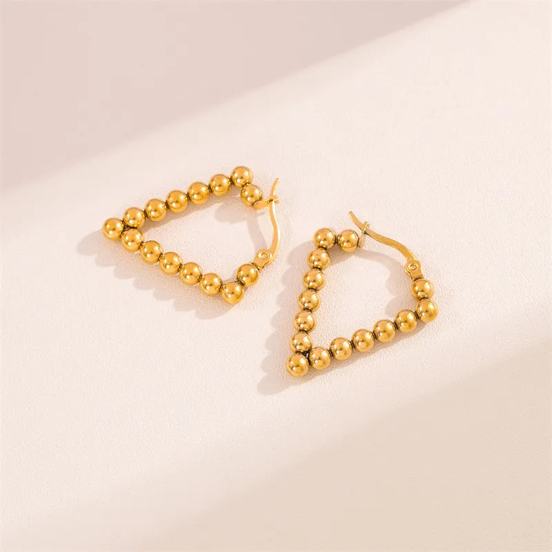 Simple Style Irregular Round Plating Stainless Steel 18K Gold Plated Earrings