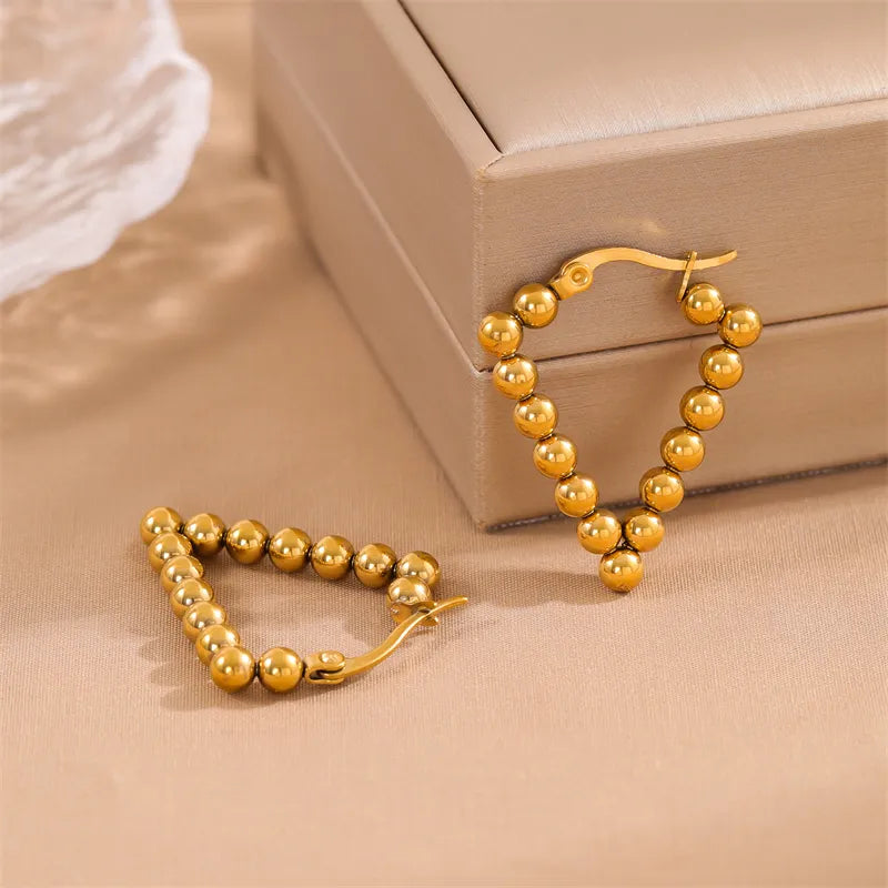 Simple Style Irregular Round Plating Stainless Steel 18K Gold Plated Earrings