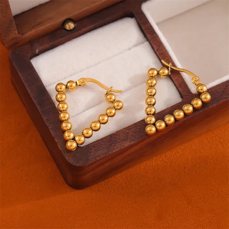 Simple Style Irregular Round Plating Stainless Steel 18K Gold Plated Earrings