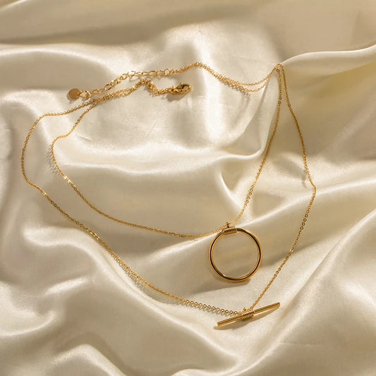 304 Stainless Steel 16K Gold Plated White Gold Plated Gold Plated Casual Solid Color Necklace