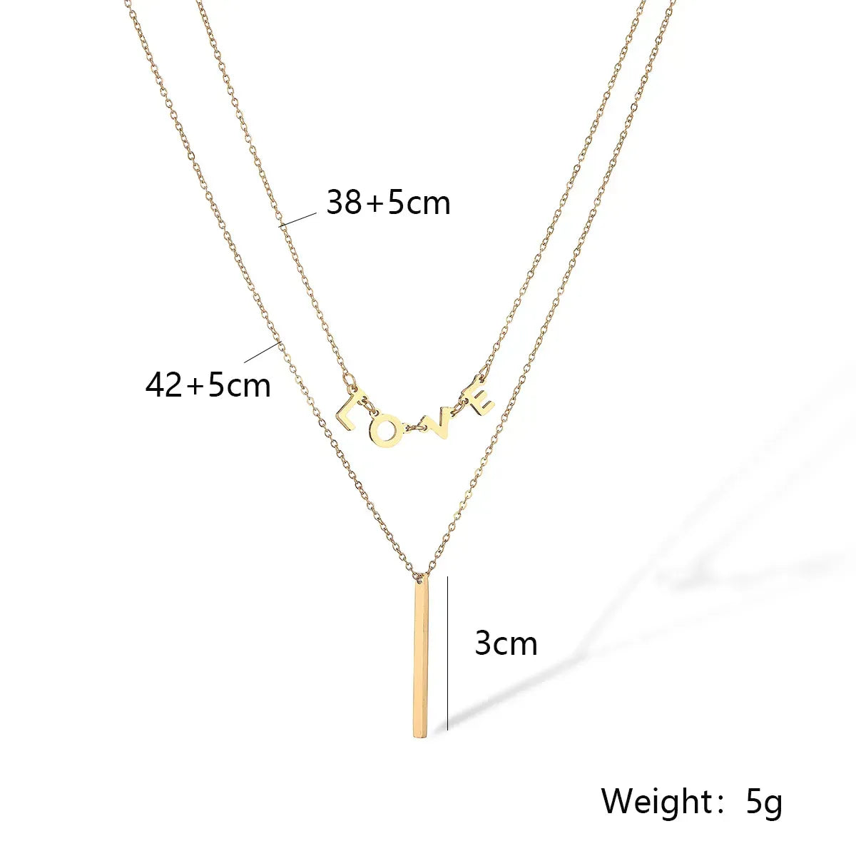 Love Titanium Steel Plating 18k Gold Plated Pendant Necklace