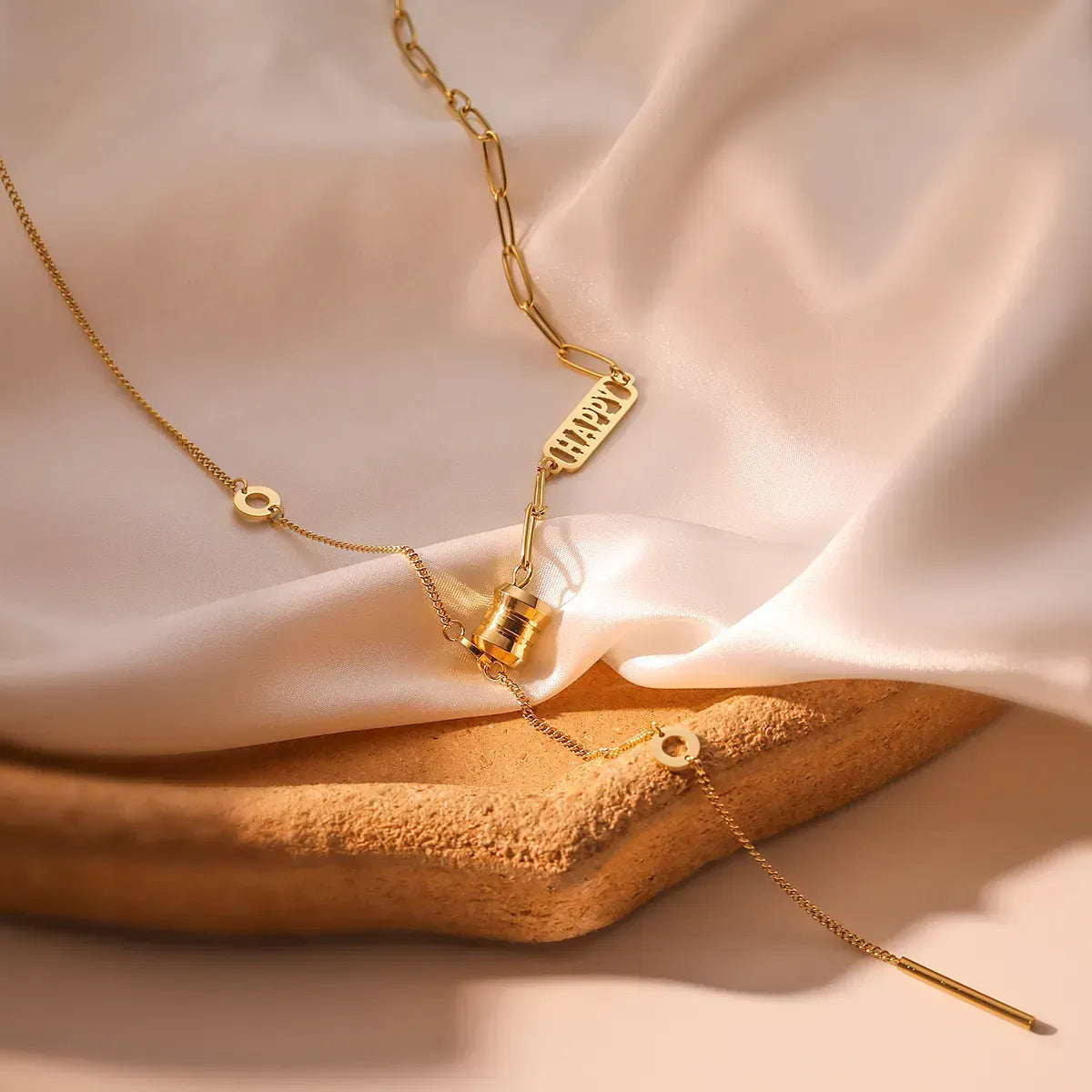 Love Titanium Steel Plating 18k Gold Plated Pendant Necklace