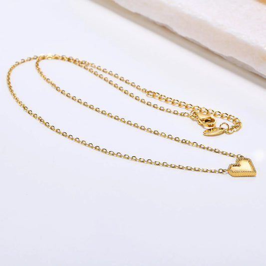 Casual Sweet Heart Shape Stainless Steel Plating Pendant Necklace