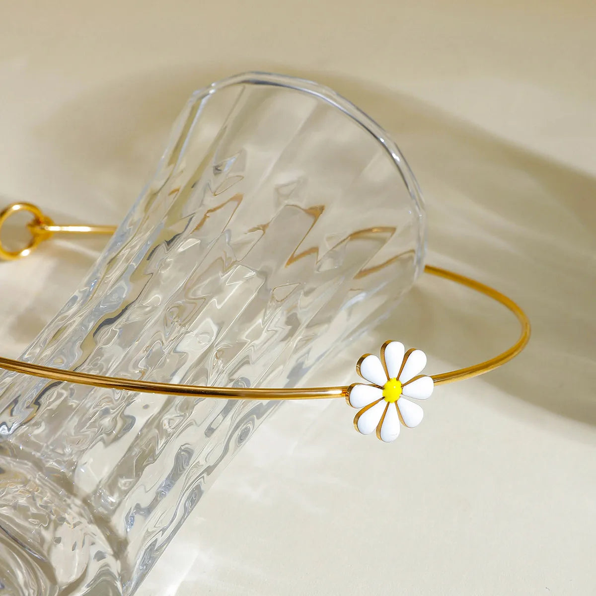 Sweet Daisy 304 Stainless Steel 18K Gold Plated Enamel Choker