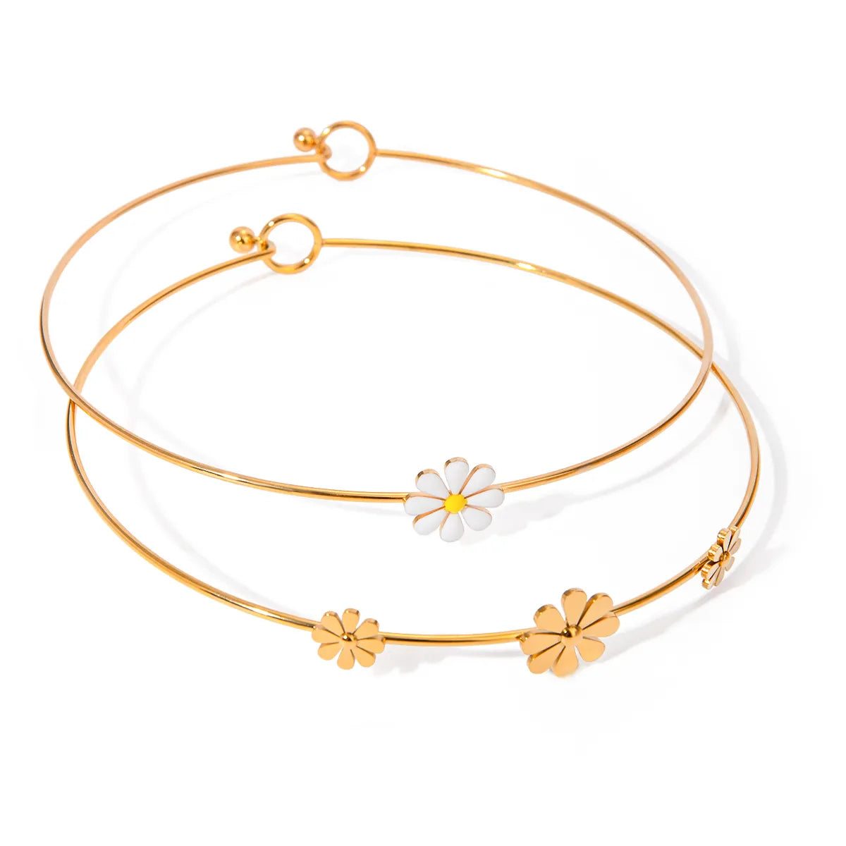 Sweet Daisy 304 Stainless Steel 18K Gold Plated Enamel Choker