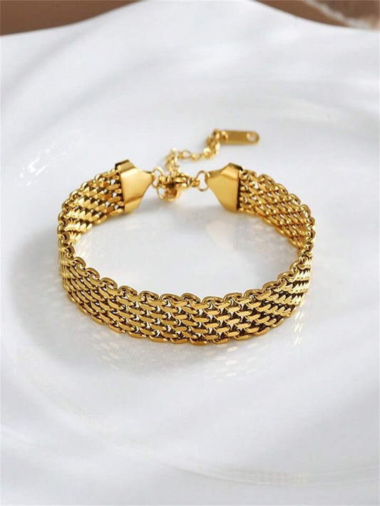 Stainless Steel 16K Gold Plated White Gold Plated Gold Plated Zircon Bracelet