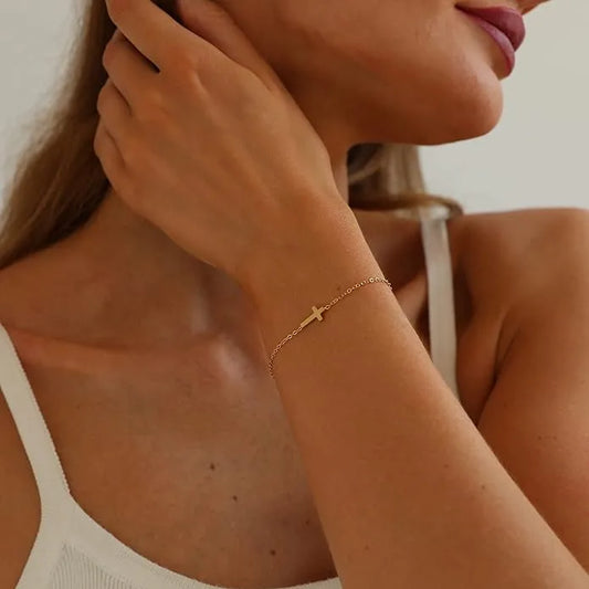 Cross 304 Stainless Steel 18K Gold Plated Bracelets