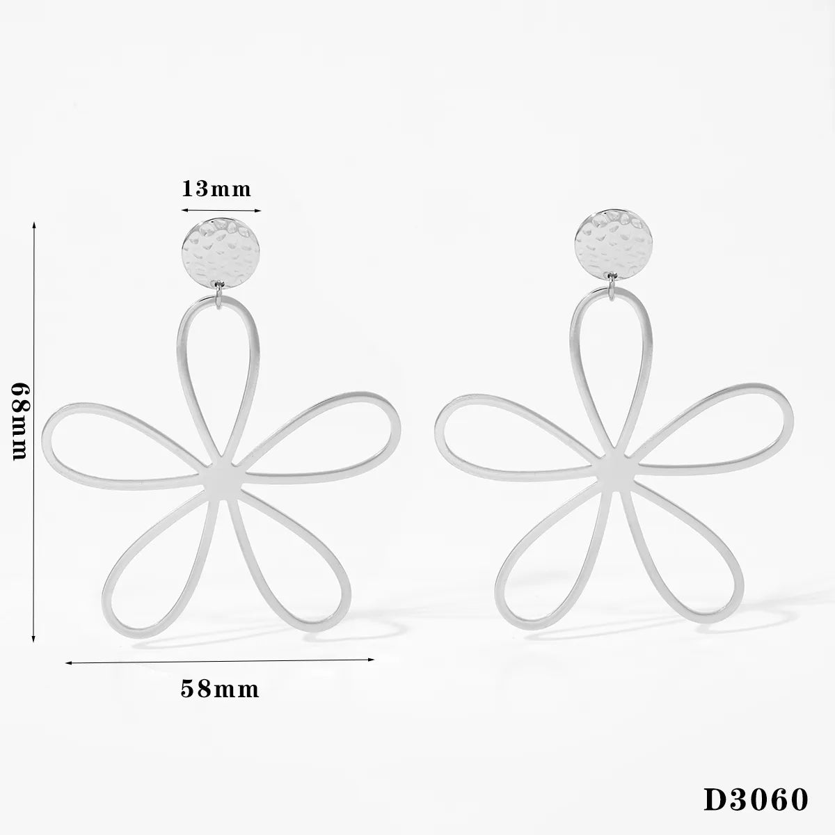 Leaves Flower Plating 304 Stainless Steel 316 Stainless Steel 16K Gold Plated White Gold Plated Drop Earring