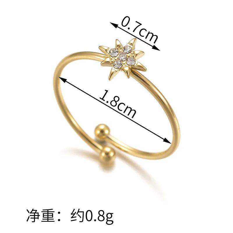 304 Stainless Steel Steel Ball 201 Stainless Steel 18K Gold Plated Elegant Style Plating Ring