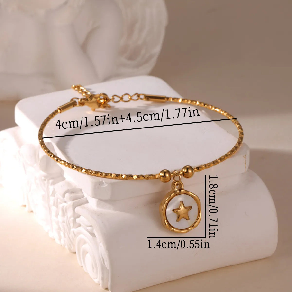 Casual Star Heart Shape 304 Stainless Steel 18K Gold Plated Bangle