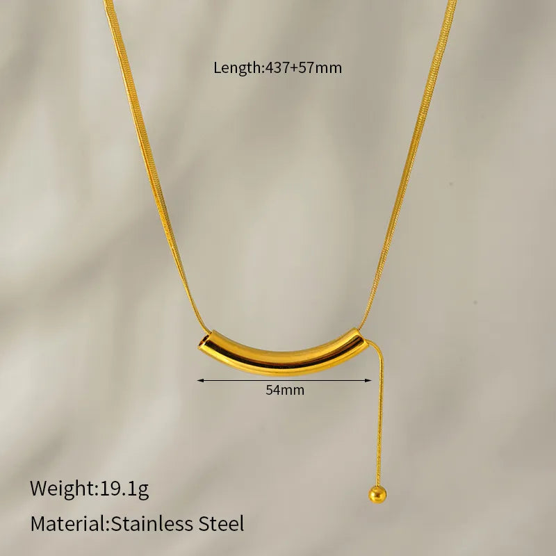 Elegant Snake Classic Style Geometric 304 Stainless Steel 18K Gold Plated Necklace