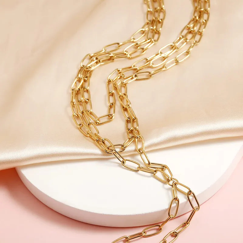 Modern Three-dimensional 18k gold plated and stainless steel  Necklace