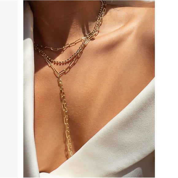 Modern Three-dimensional 18k gold plated and stainless steel  Necklace