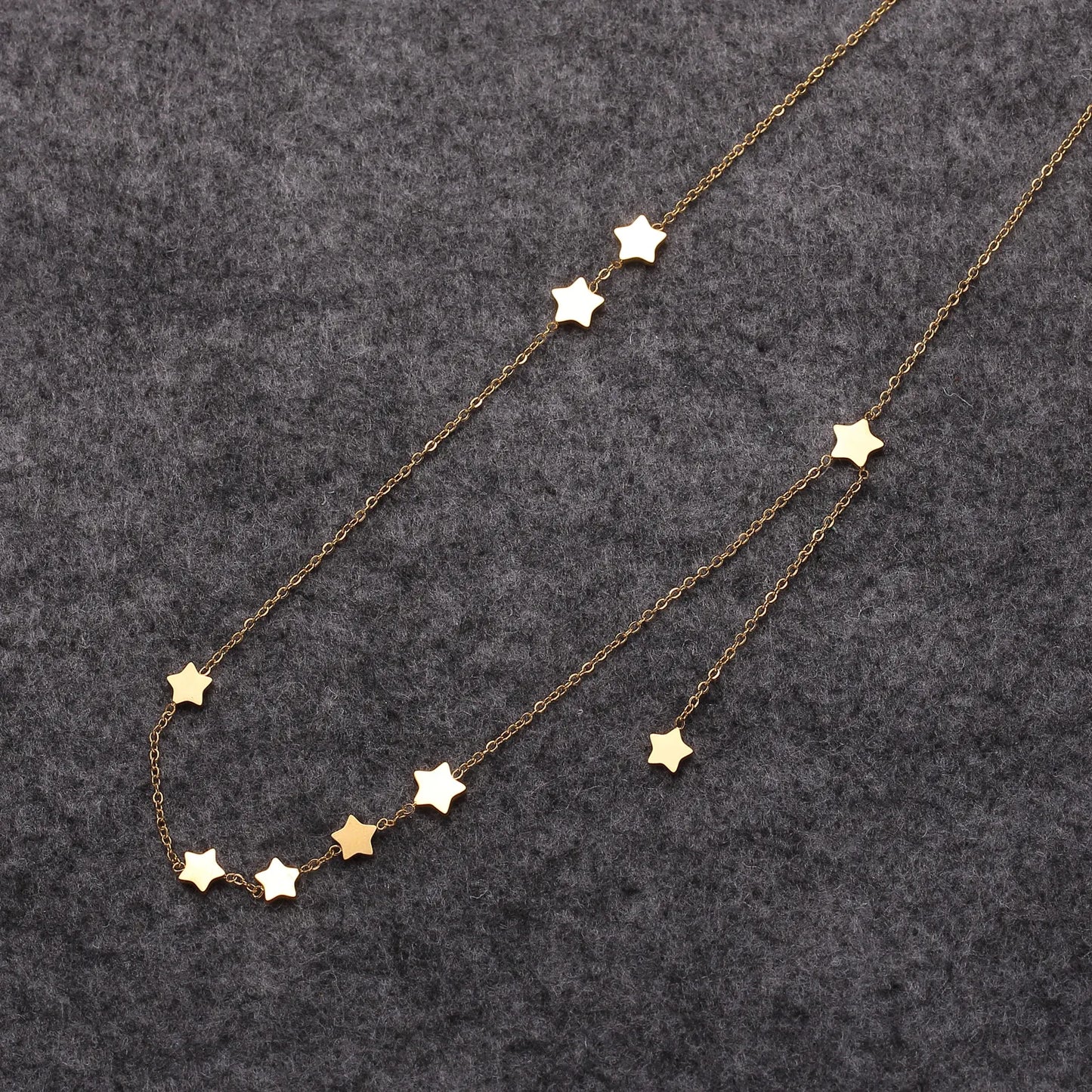 Star Stainless Steel Gold Plated Polishing Plating Necklace