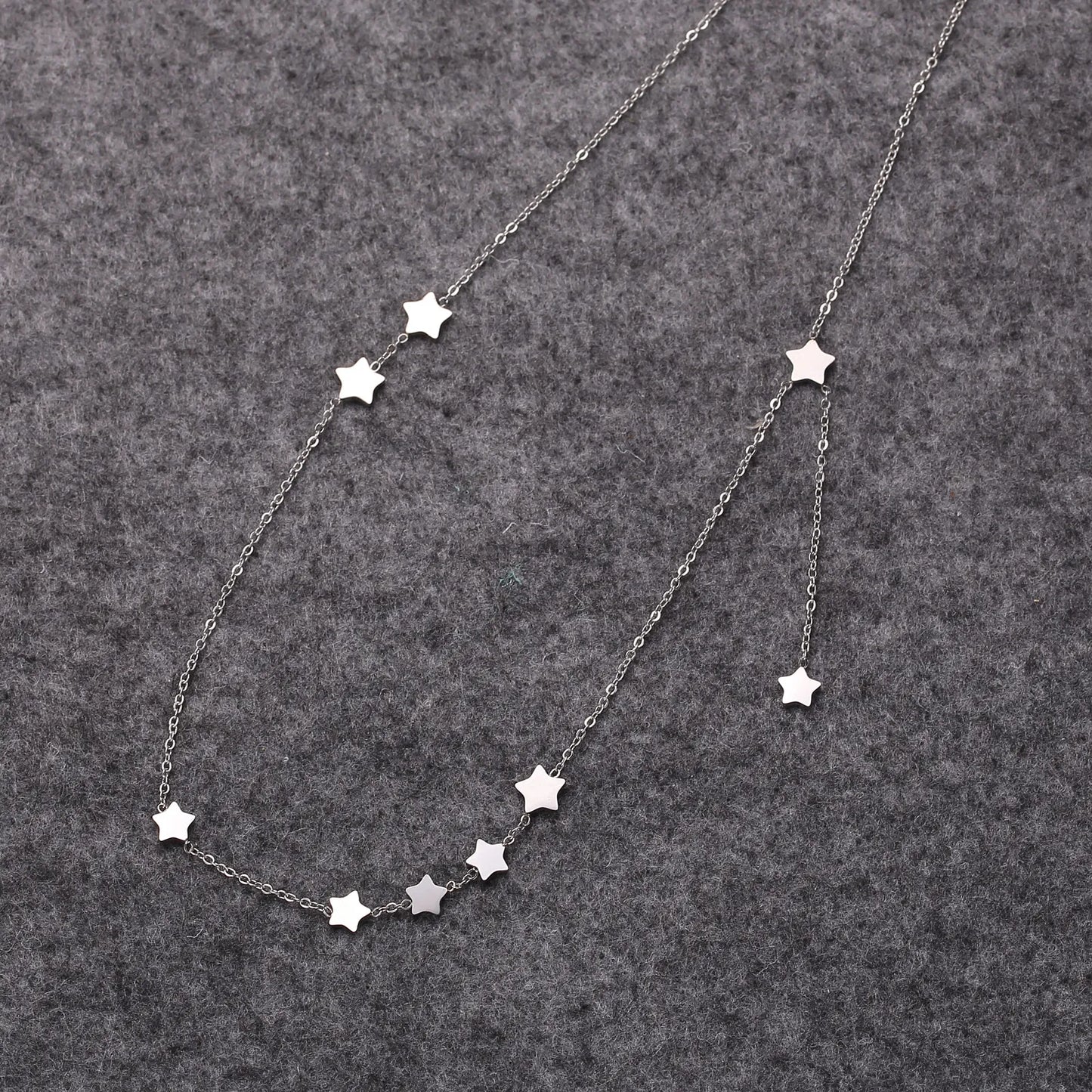 Star Stainless Steel Gold Plated Polishing Plating Necklace