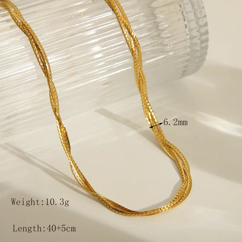 String Me Along Solid Color 304 Stainless Steel 18K Gold Plated Necklace