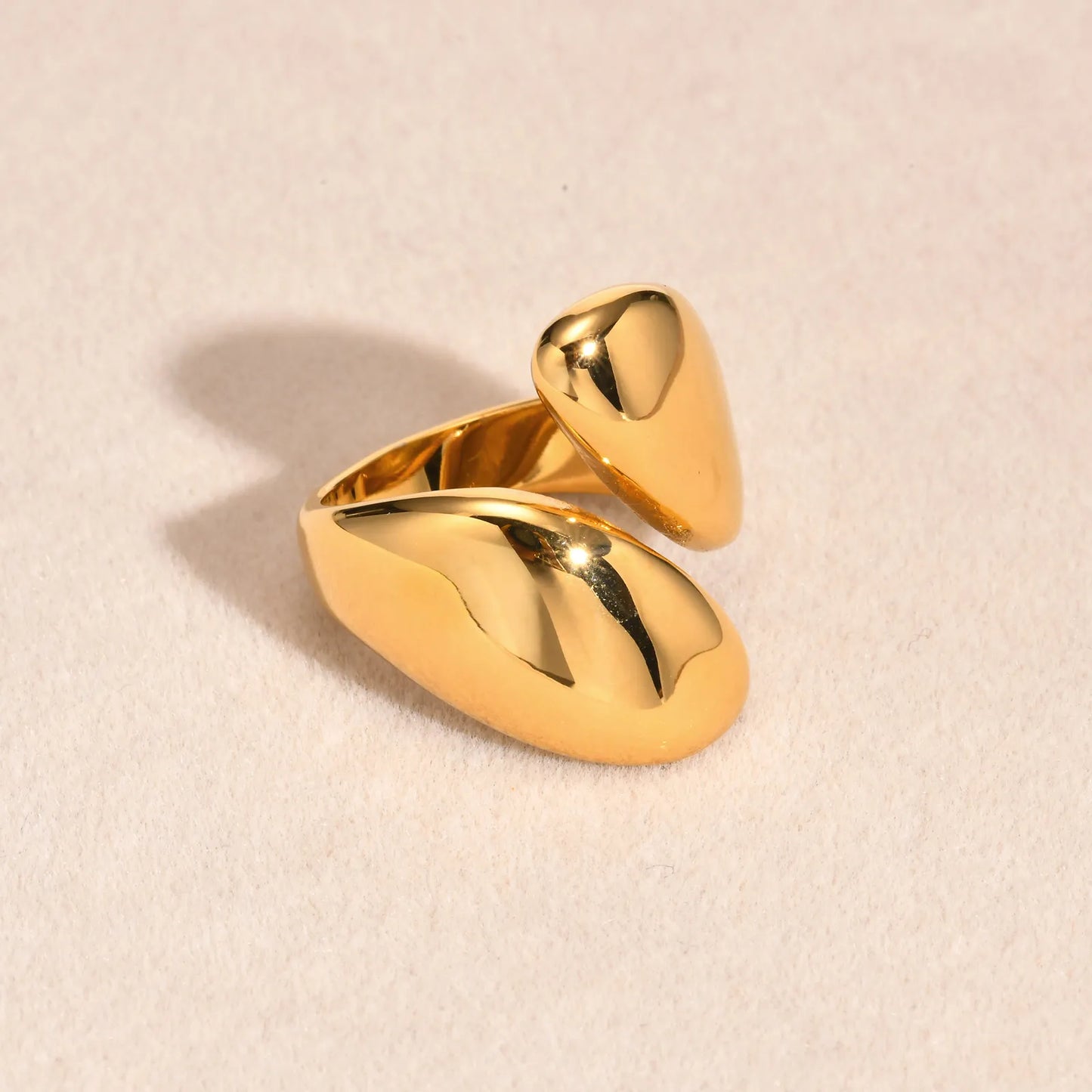 Water Droplets 304 Stainless Steel 18K Gold Plated Plating Rings