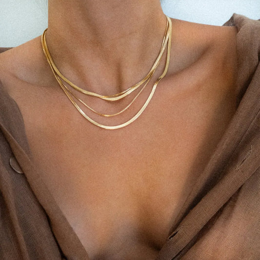 So Many Layers 304 Stainless Steel 14K Gold Plated Plating Necklace