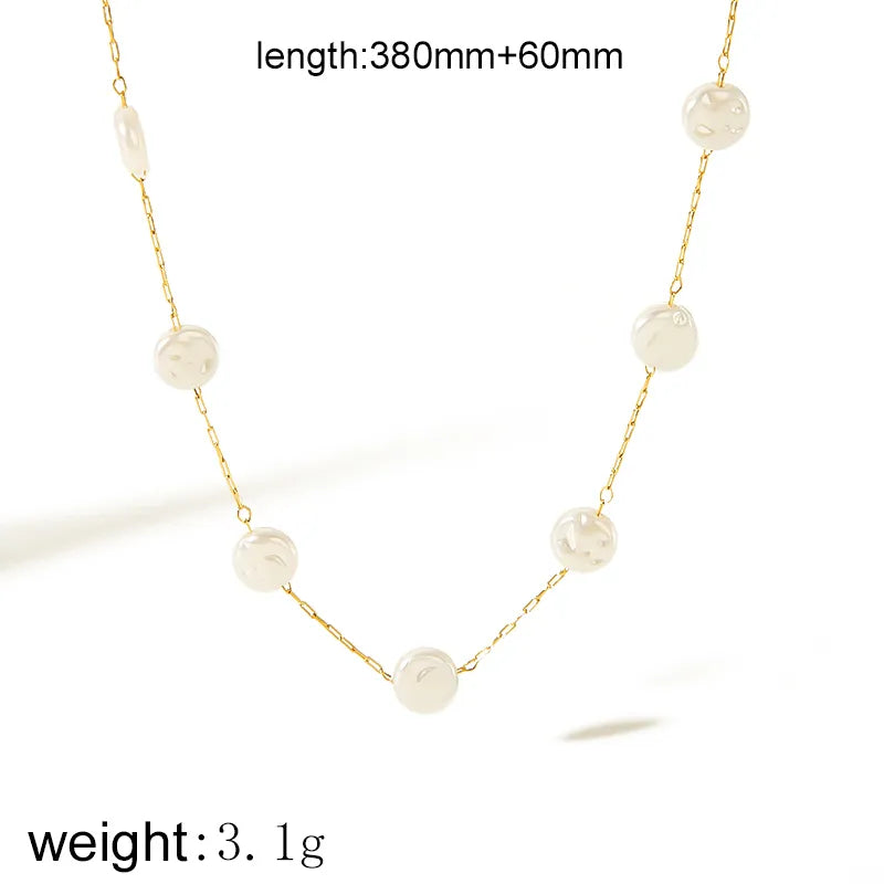 Classic Style Flower Shell 304 Stainless Steel 18K Gold Plated Plating Necklace