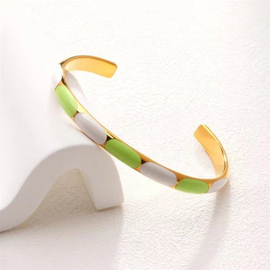 Fashionable And Simple Enamel Stainless Steel Bracelet