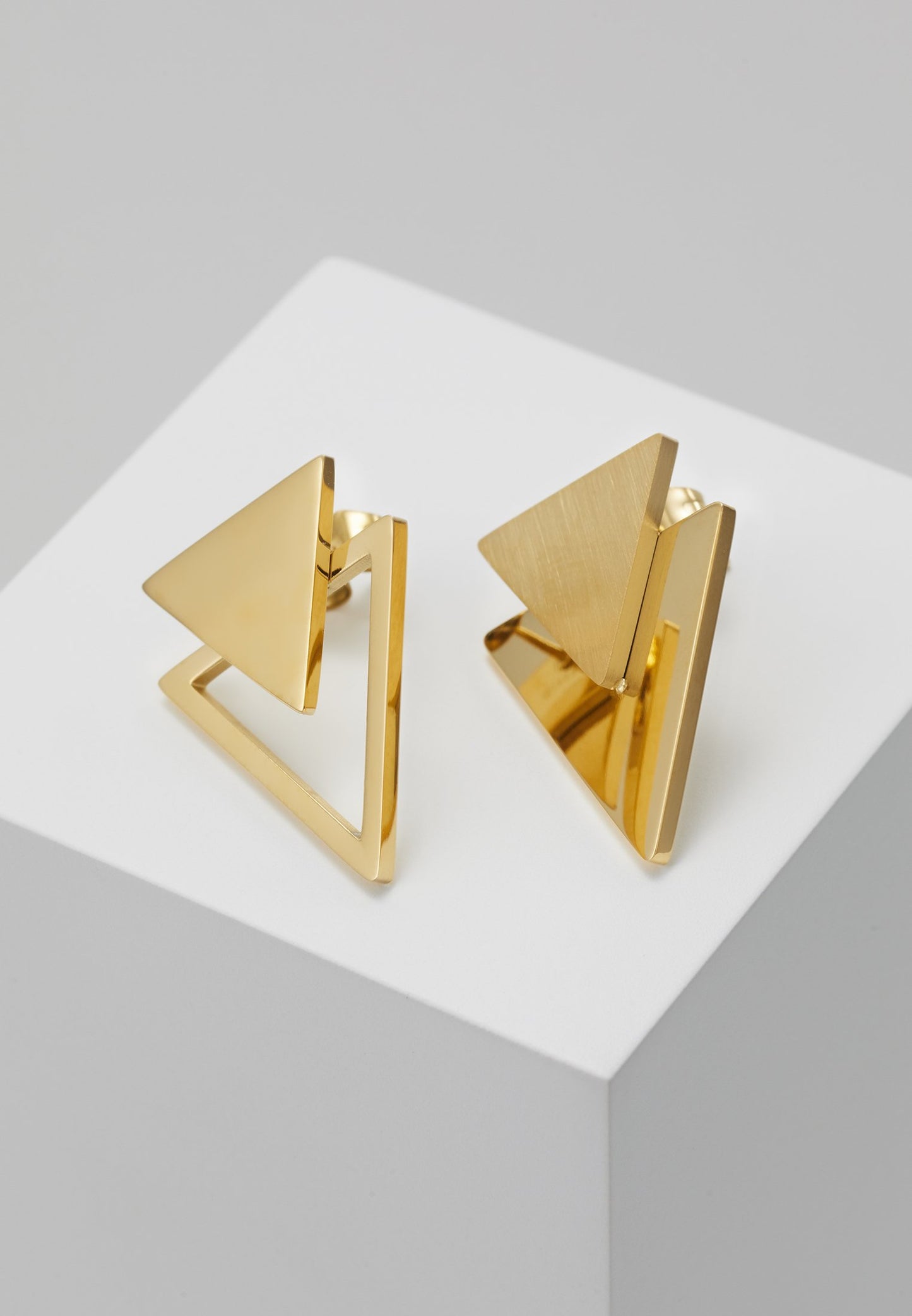 Gold  Style Cool Style Geometric Polishing 304 Stainless Steel Ear Stud