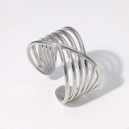 304 Stainless Steel Silver Plated Ring