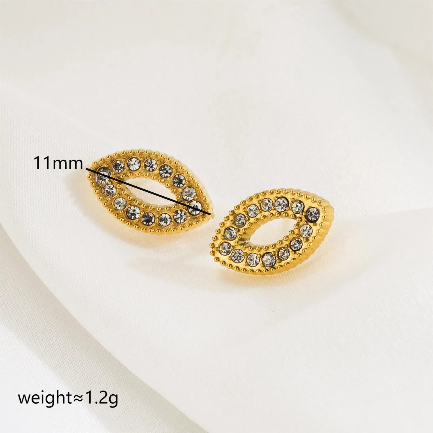 Style Classic Style Eye Plating Inlay Stainless Steel Zircon 18k Gold Plated Ear Stud