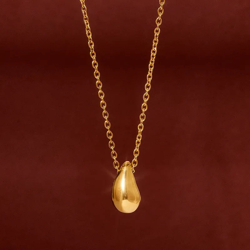 Stainless Steel 18K Gold Plated Simple Style Water Droplets Necklace