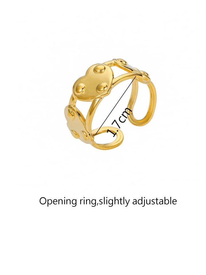 304 Stainless Steel 18K Gold Plated IG Style Plating Adjustable Ring