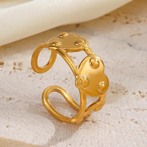 304 Stainless Steel 18K Gold Plated IG Style Plating Adjustable Ring