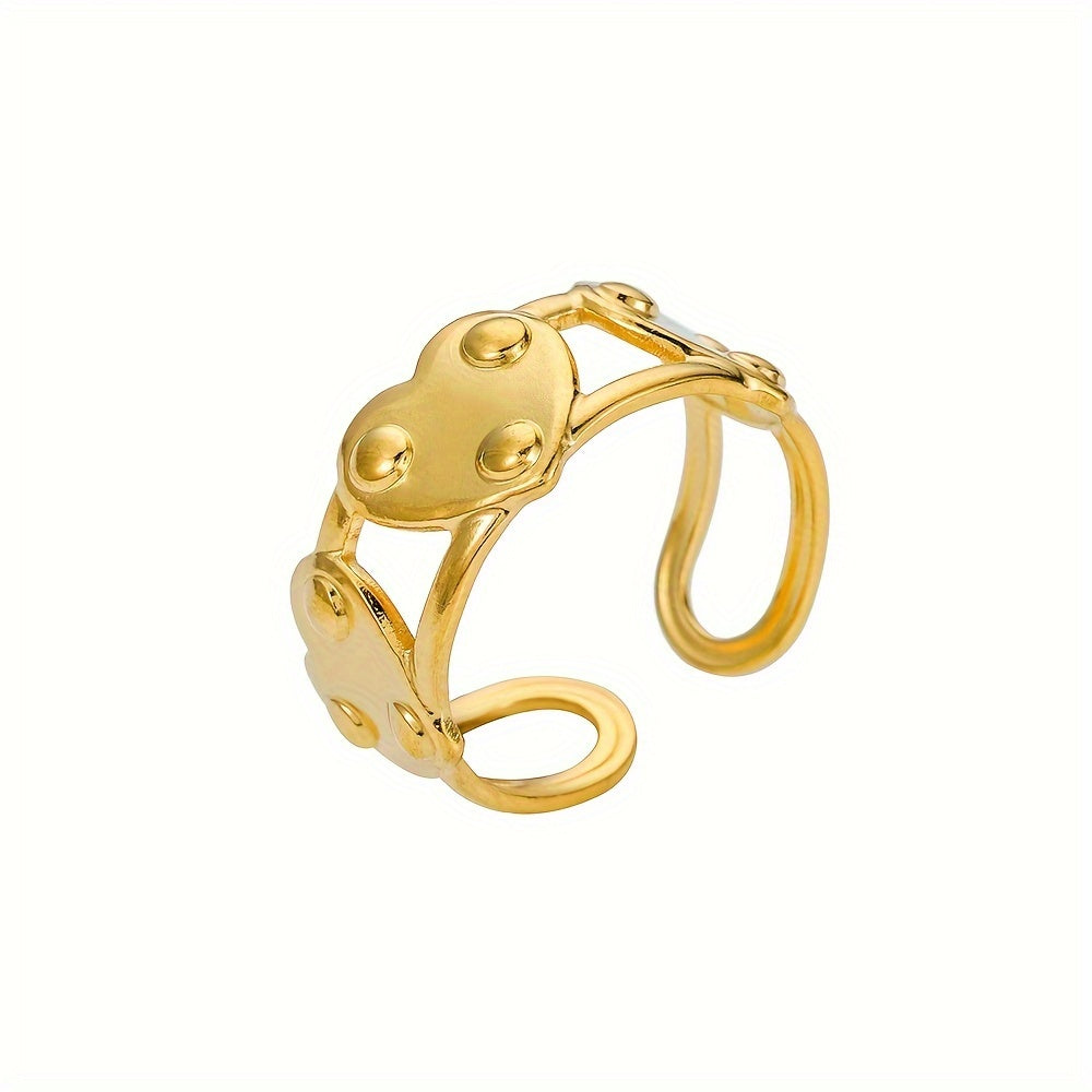 304 Stainless Steel 18K Gold Plated IG Style Plating Adjustable Ring