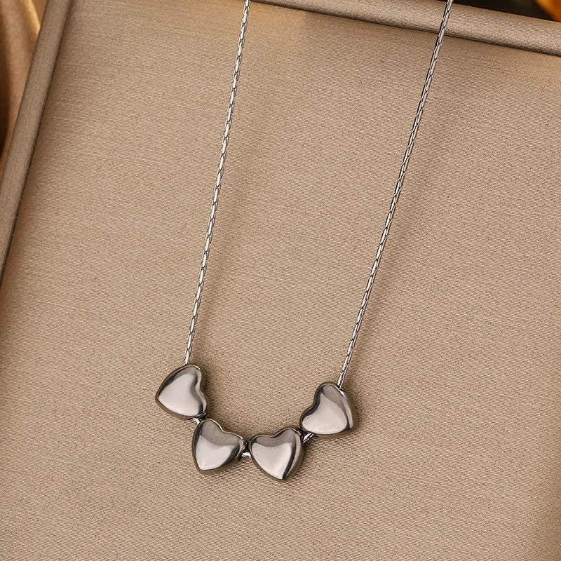 Princess Classic Style Heart Shape 304 Stainless Steel Necklace