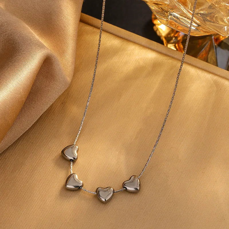 Princess Classic Style Heart Shape 304 Stainless Steel Necklace