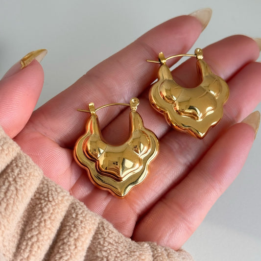 Style Clouds Titanium Steel 18K Gold Plated Earrings