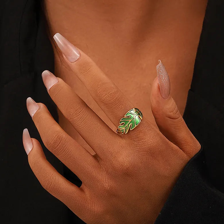 Leafy Treasure Adjustable Ring